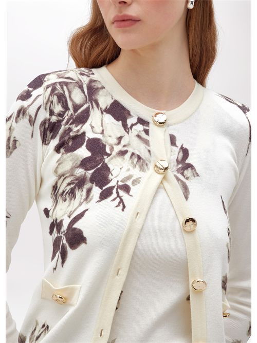 Cardigan e top con stampa a fiori BLUGIRL BLUMARINE | RF5069MAB01/P9086